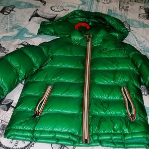 kids green moncler bubble coat